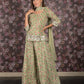 Rajwada Light Green Gota Embroidered Stitched Cotton Lehenga with Stitched Blouse for Women