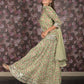 Rajwada Light Green Gota Embroidered Stitched Cotton Lehenga with Stitched Blouse for Women