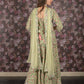 Rajwada Light Green Gota Embroidered Stitched Cotton Lehenga with Stitched Blouse for Women