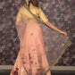 Rajwada Peach Hand Printed Semi Stitched Lehenga Set With Dupatta And Unstitched Blouse For Women