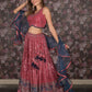 Rajwada Magenta Sequins Embroidered Stitched Net Lehenga With Stitched Blouse For Women