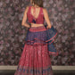 Rajwada Magenta Sequins Embroidered Stitched Net Lehenga With Stitched Blouse For Women