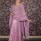 Rajwada Lilac Sequins and Faux Mirror Embroidered Semi-Stitched Georgette Lehenga with Unstitched Blouse for Women