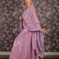 Rajwada Lilac Sequins and Faux Mirror Embroidered Semi-Stitched Georgette Lehenga with Unstitched Blouse for Women