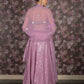 Rajwada Lilac Sequins and Faux Mirror Embroidered Semi-Stitched Georgette Lehenga with Unstitched Blouse for Women