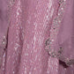 Rajwada Lilac Sequins and Faux Mirror Embroidered Semi-Stitched Georgette Lehenga with Unstitched Blouse for Women