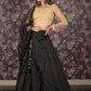 Rajwada Black Silk Blend Semi-Stitched Lehenga with Unstitched Blouse for Women
