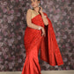 Rajwada Maroon Embellished Lycra Saree with Unstitched Blouse for Women