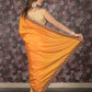 Rajwada Mustard Embroidered Crepe Saree without Blouse for Women