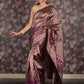 Rajwada Purple Woven Silk Blend Saree With Unstitched Blouse For Women
