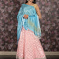 Rajwada Light Pink Sequins Embroidered Lehenga Set With Dupatta And Unstitched Blouse For Women