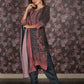 Rajwada Grey Ethnic Motifs Printed Embroidered Rayon Stitched Kurta Set for Women