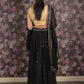 Rajwada Black Semi Stitched Sequins Embroidered Lehenga with Unstitched Blouse And Dupatta For Women