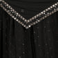 Rajwada Black Semi Stitched Sequins Embroidered Lehenga with Unstitched Blouse And Dupatta For Women