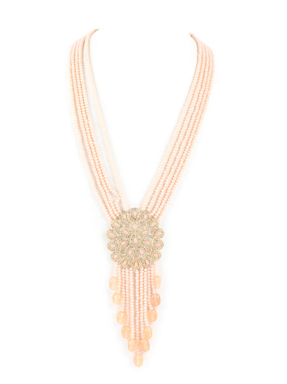 Rajwada Pink Beads Choker Neckpiece For Women