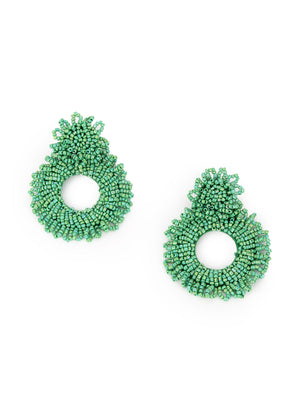 Rajwada Green Circular Dangler Earring For Women