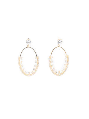 Rajwada White Embellished Dangler Earring For Women
