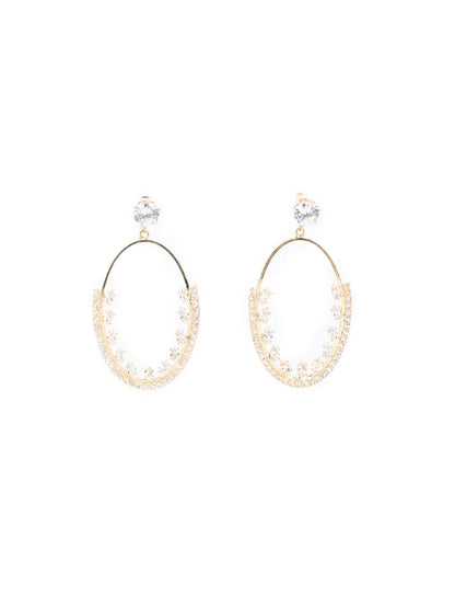 Rajwada White Embellished Dangler Earring For Women