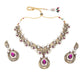 Rajwada Purple And Gold Choker Necklace Set For Women