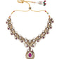 Rajwada Purple And Gold Choker Necklace Set For Women