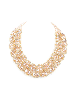 Rajwada Mauve And Gold Choker Necklace Sets For Women