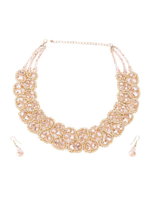 Rajwada Mauve And Gold Choker Necklace Sets For Women