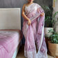 Rajwada - Purple Organza Embroidery Saree with Unstitched Blouse