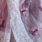 Rajwada - Purple Organza Embroidery Saree with Unstitched Blouse