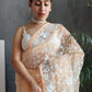 Rajwada - Peach Organza Embroidery Saree with Unstitched Blouse