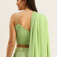 Rajwada - Green Georgette Embroidered Semi Stitched Lehenga Choli