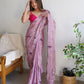 Rajwada - Lilac Satin Georgette Prism Print Saree with Unstitched Blouse