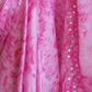 Rajwada - Pink Satin Georgette Prism Print Saree with Unstitched Blouse