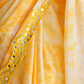 Rajwada - Yellow Satin Georgette Prism Print Saree with Unstitched Blouse