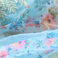 Rajwada - Light Blue Organza Floral Print Saree With Unstitched Blouse