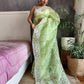 Rajwada Green Organza  Saree with unstitched Blouse For Women