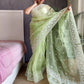 Rajwada Green Organza  Saree with unstitched Blouse For Women