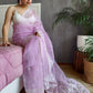 Rajwada Pink Organza  Saree with unstitched Blouse For Women
