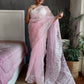 Rajwada Pink Organza  Saree with unstitched Blouse For Women