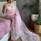 Rajwada Pink Organza  Saree with unstitched Blouse For Women