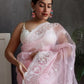 Rajwada Pink Organza  Saree with unstitched Blouse For Women