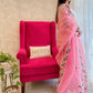 Rajwada Women's Pink Organza  Saree with unstitched Blouse