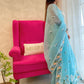 Rajwada Blue Organza Saree with unstitched Blouse For Women