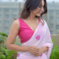 Rajwada Women's Pink Georgette Silk Saree with unstitched Blouse