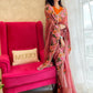 Rajwada Peach Organza Saree with unstitched Blouse For Women