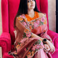 Rajwada Peach Organza Saree with unstitched Blouse For Women