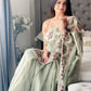 Rajwada Women's Green Organza  Saree with unstitched Blouse