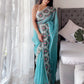 Rajwada Women's Blue Organza  Saree with unstitched Blouse