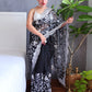 Rajwada Black Organza  Saree with unstitched Blouse For Women
