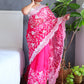 Rajwada Pink Organza  Saree with unstitched Blouse For Women