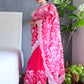 Rajwada Pink Organza  Saree with unstitched Blouse For Women